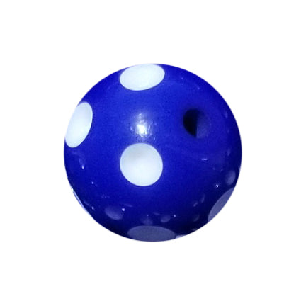 blue dots 20mm bubblegum beads