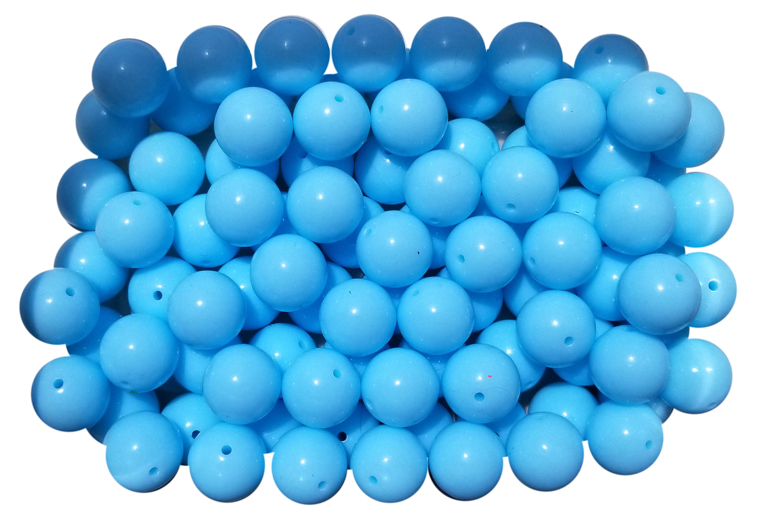 blue plain 20mm bubblegum beads