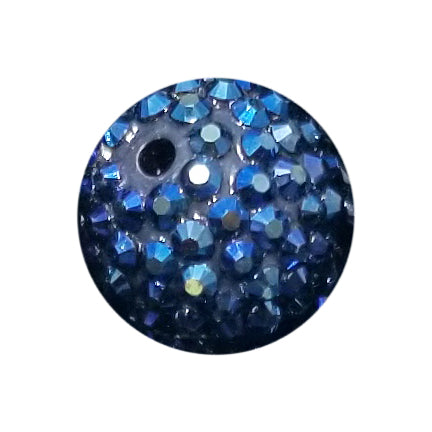 blue rhinestone 20mm bubblegum beads