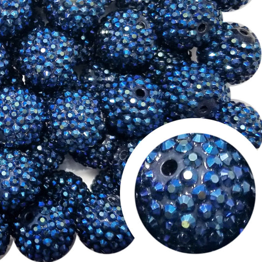 blue rhinestone 20mm bubblegum beads