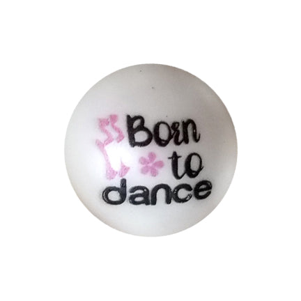 born to dance printed 20mm bubblegum beads