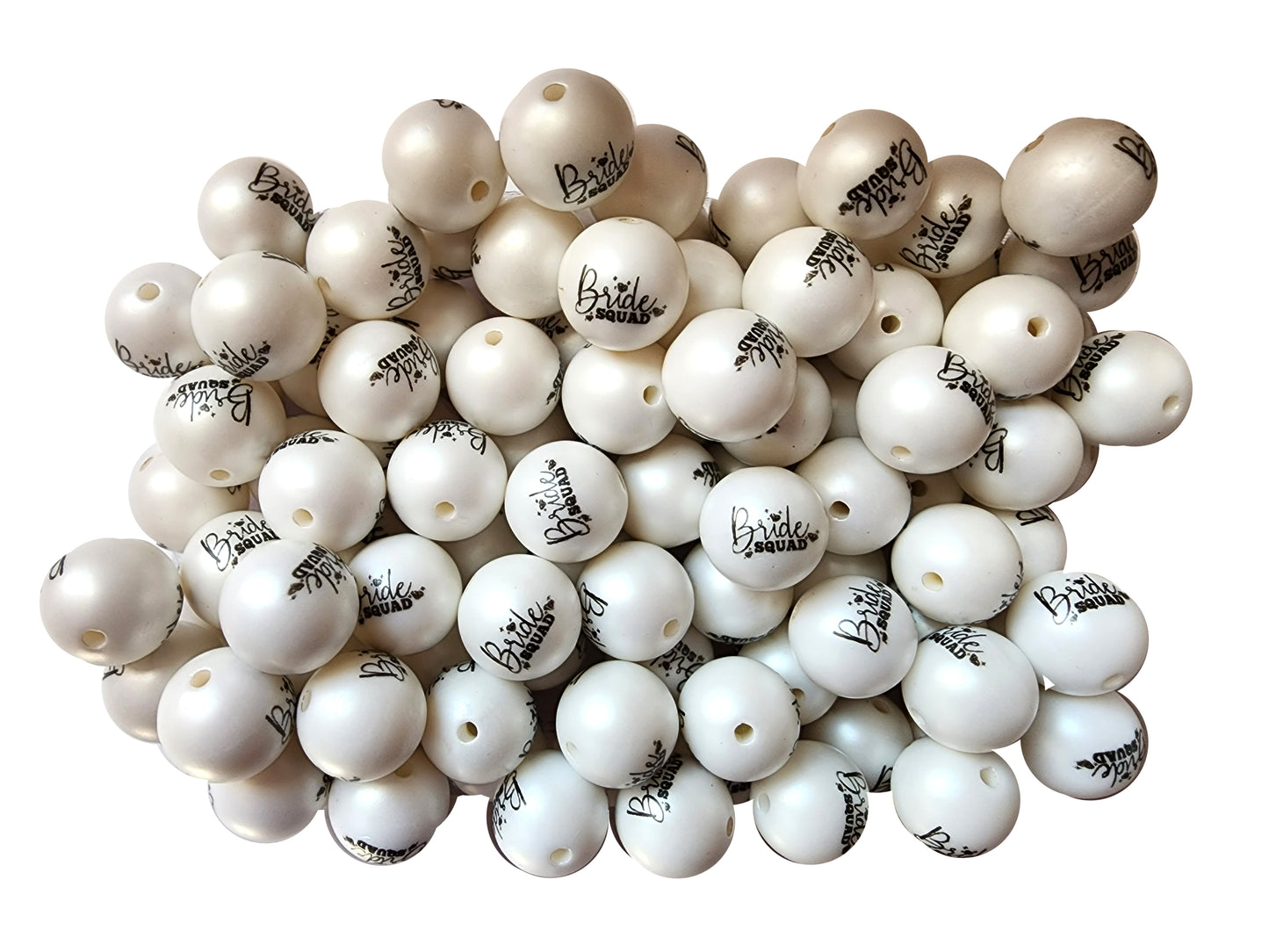 bride squad 20mm printed wholesale bubblegum beads