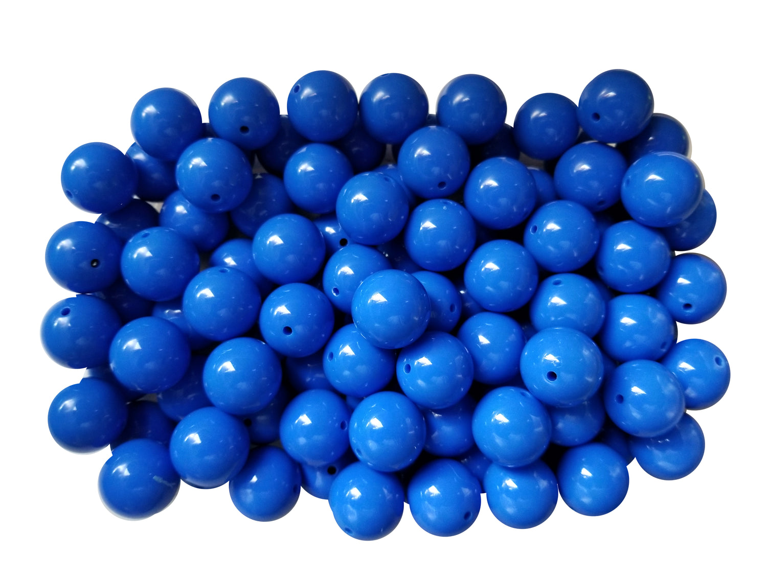 bright blue plain 20mm bubblegum beads