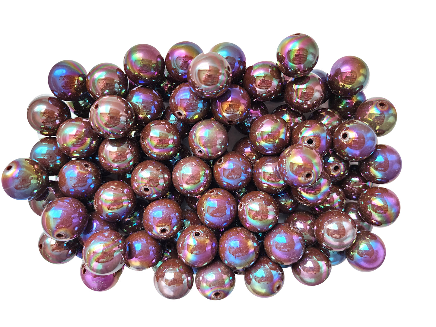 brown AB 20mm bubblegum beads