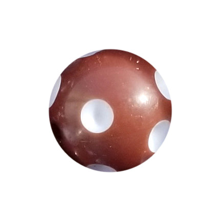 brown dots 20mm bubblegum beads