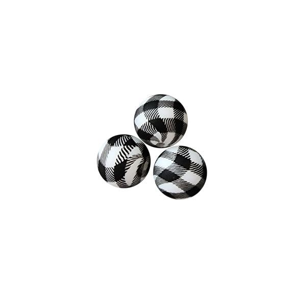 15mm buffalo check plaid round silicone beads