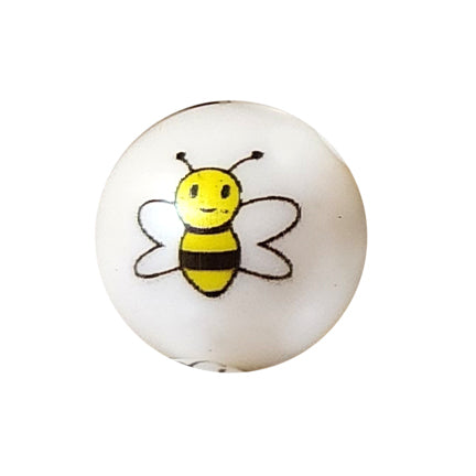 bumblebee 20mm printed bubblegum beads