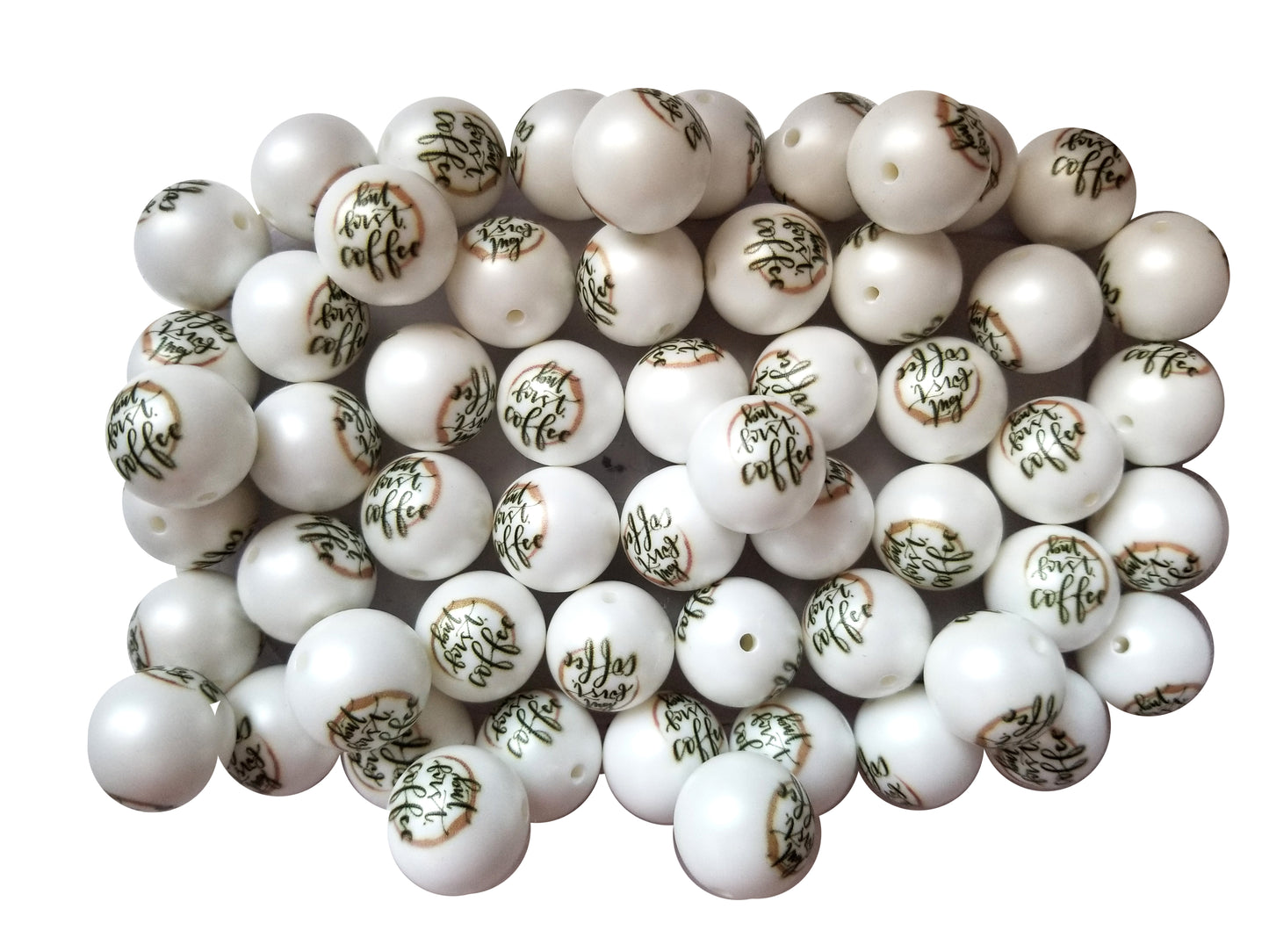 but first coffee 20mm printed bubblegum beads
