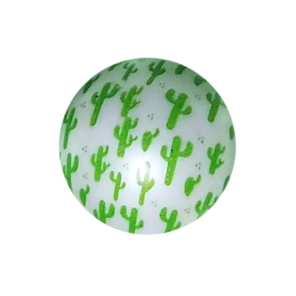 cactus print 20mm printed bubblegum beads