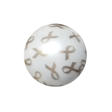 cancer awareness 20mm printed bubblegum beads
