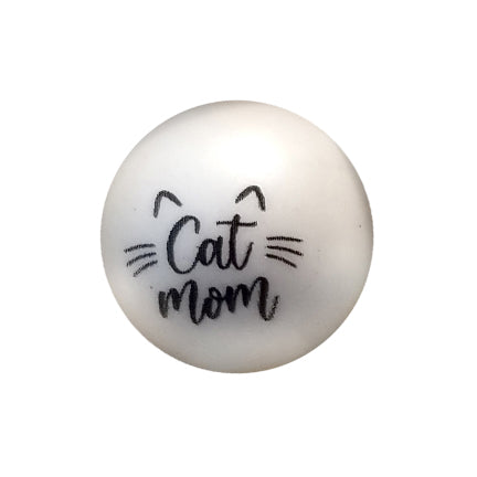 cat mom 20mm printed bubblegum beads