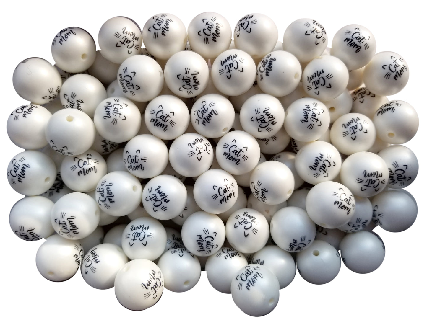 cat mom 20mm printed bubblegum beads