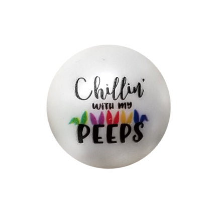 chillin with my peeps 20mm printed bubblegum beads
