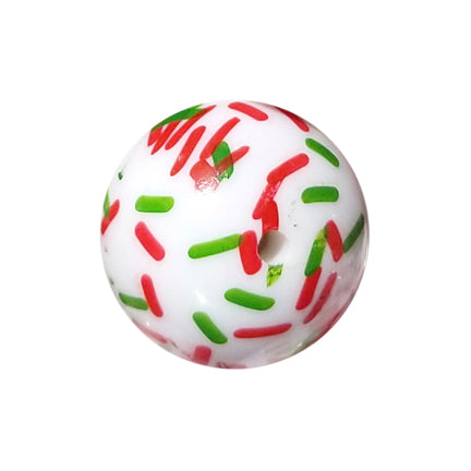 christmas sprinkles 20mm printed bubblegum beads
