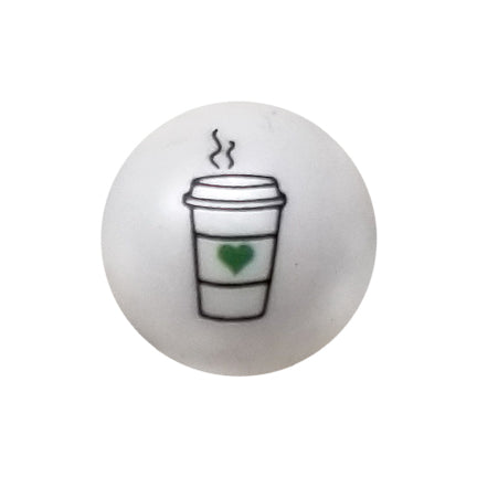coffee cup 20mm printed bubblegum beads