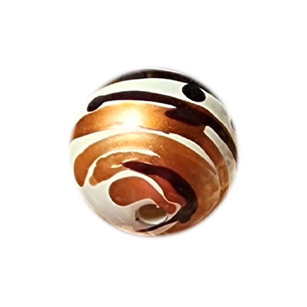 coffee swirls 20mm printed bubblegum beads