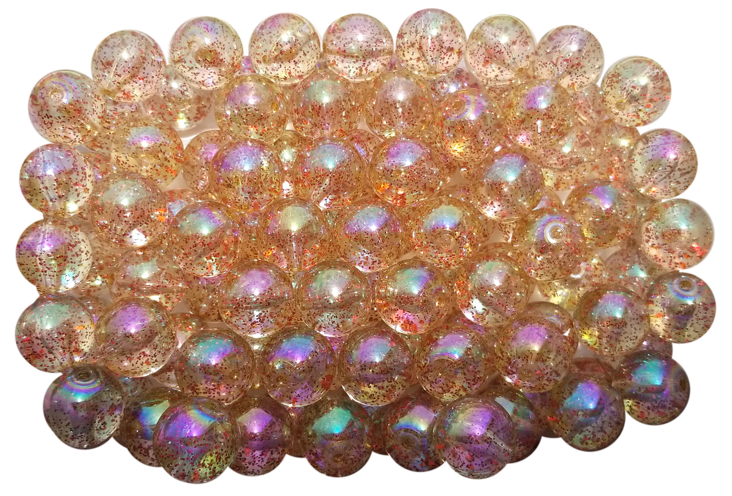 coral glitter bubble 20mm bubblegum beads