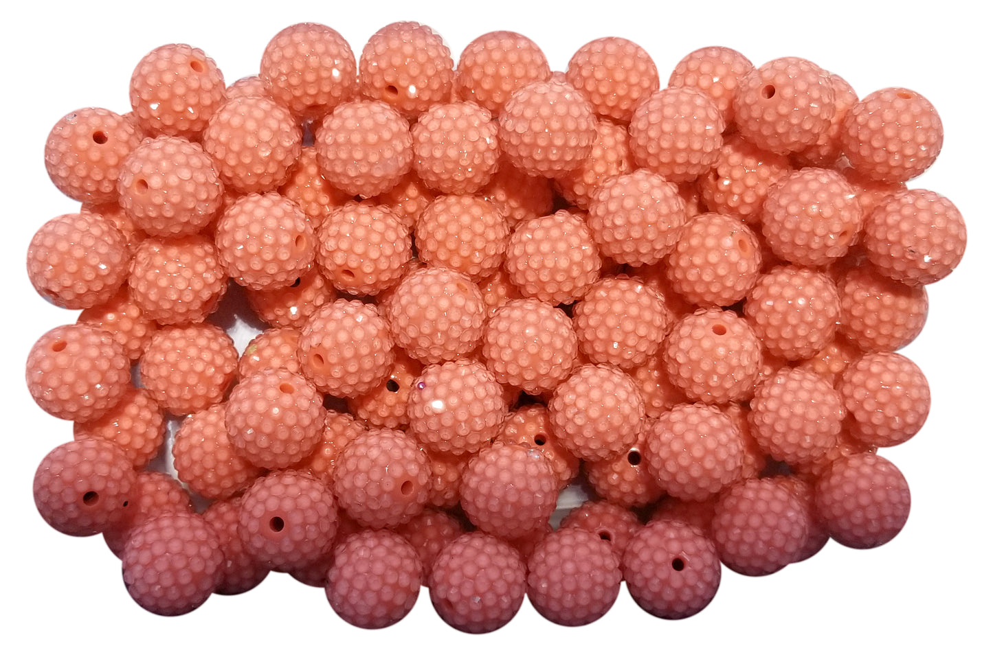 coral jelly rhinestone 20mm bubblegum beads
