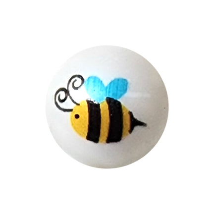 cute bee 20mm printed bubblegum beads