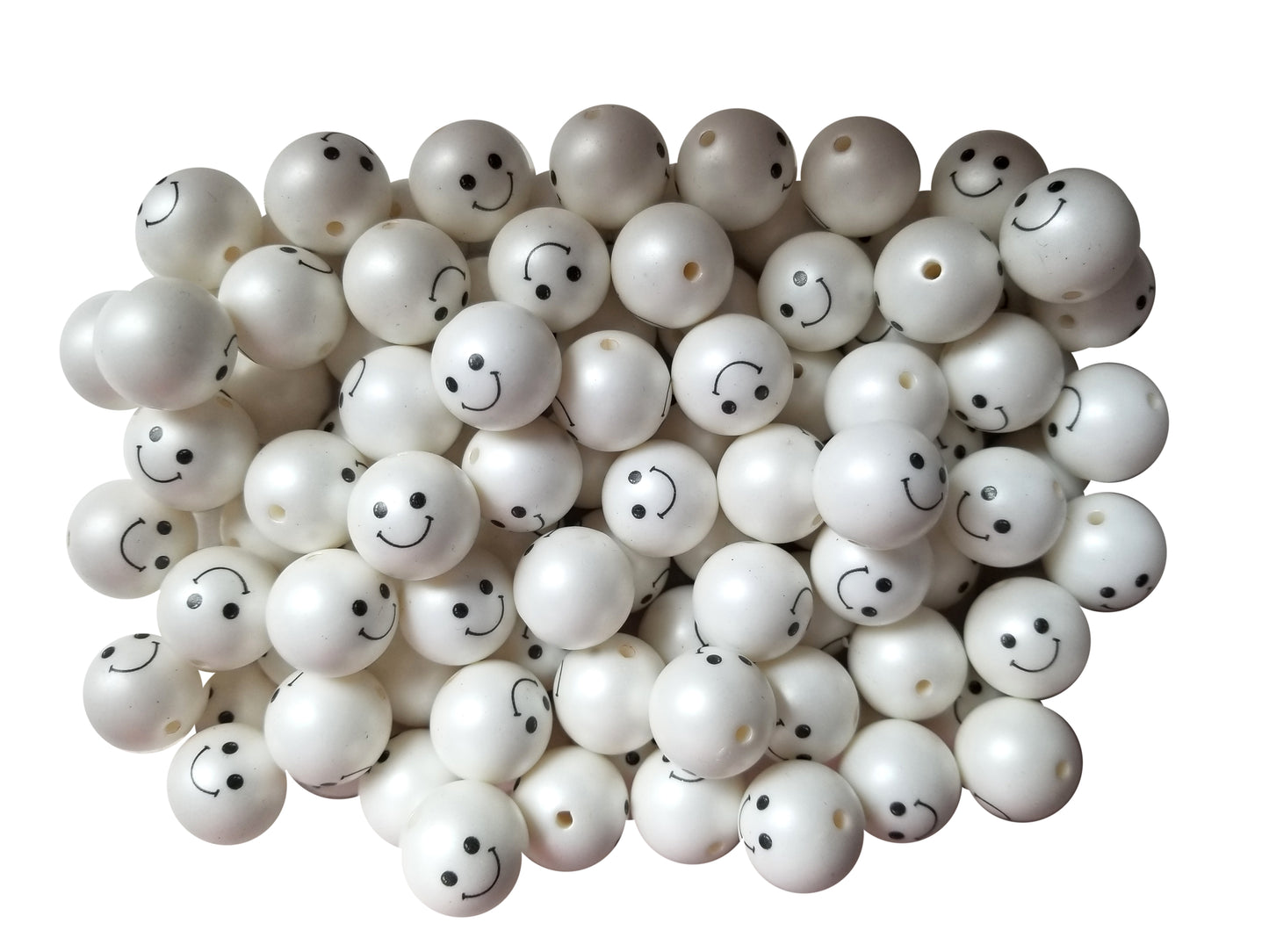 cute smiley face 20mm printed bubblegum beads