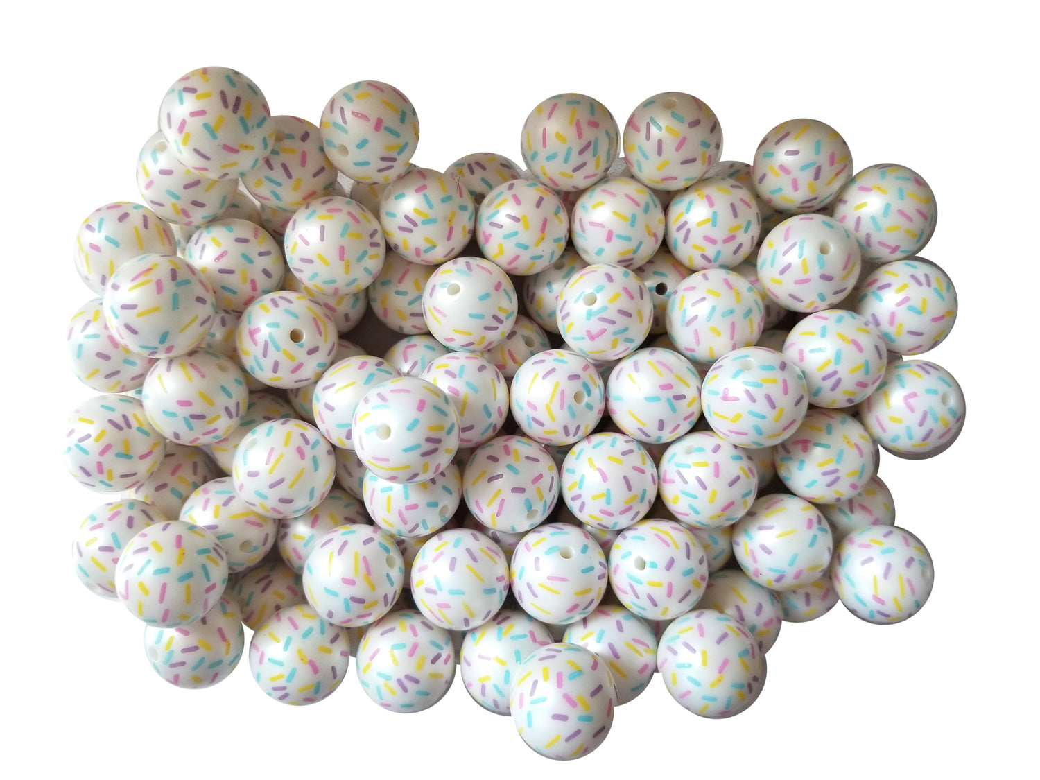 easter sprinkles 20mm printed bubblegum beads