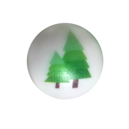evergreen trees 20mm printed bubblegum beads