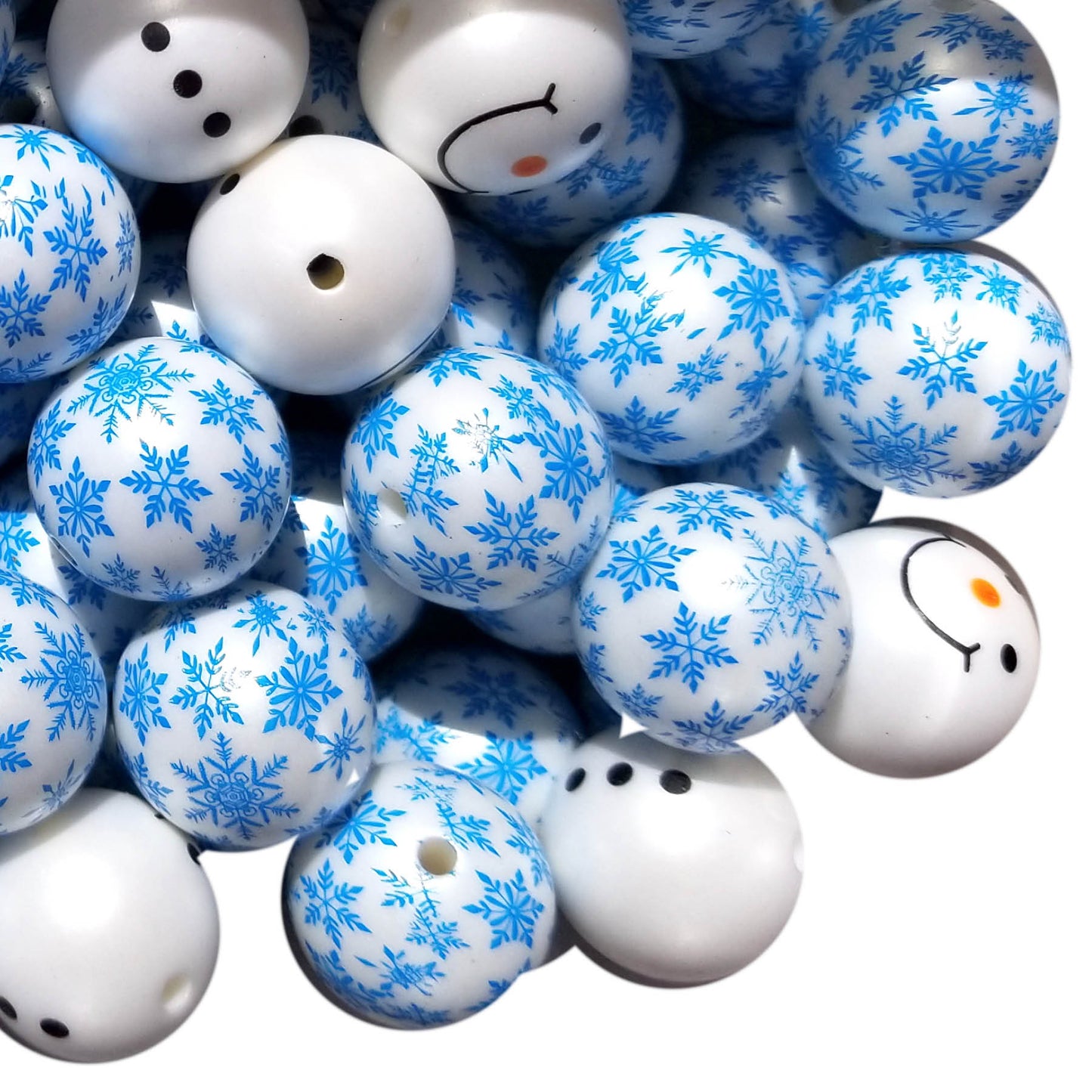 build frosty the snowman mixed 20mm printed bubblegum beads