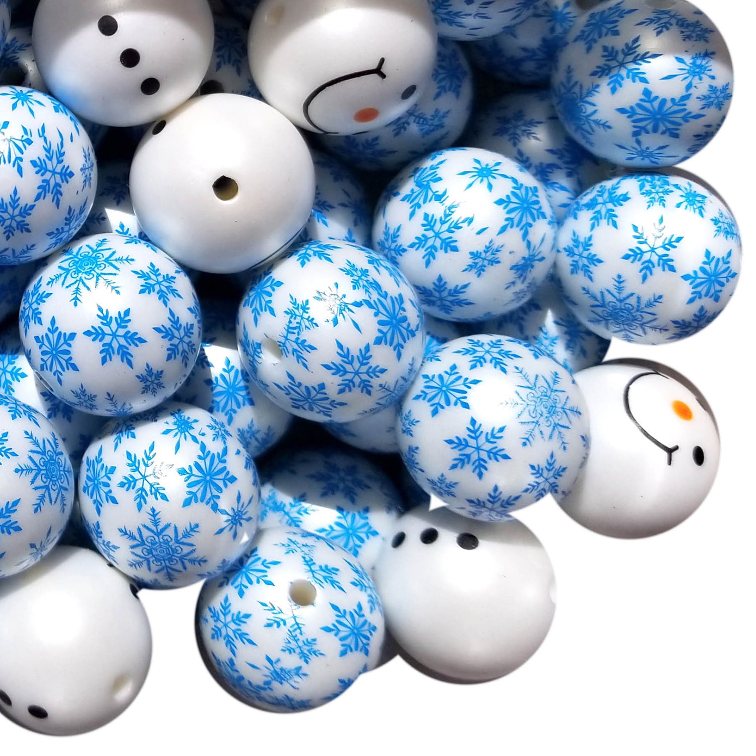build frosty the snowman mixed 20mm printed bubblegum beads