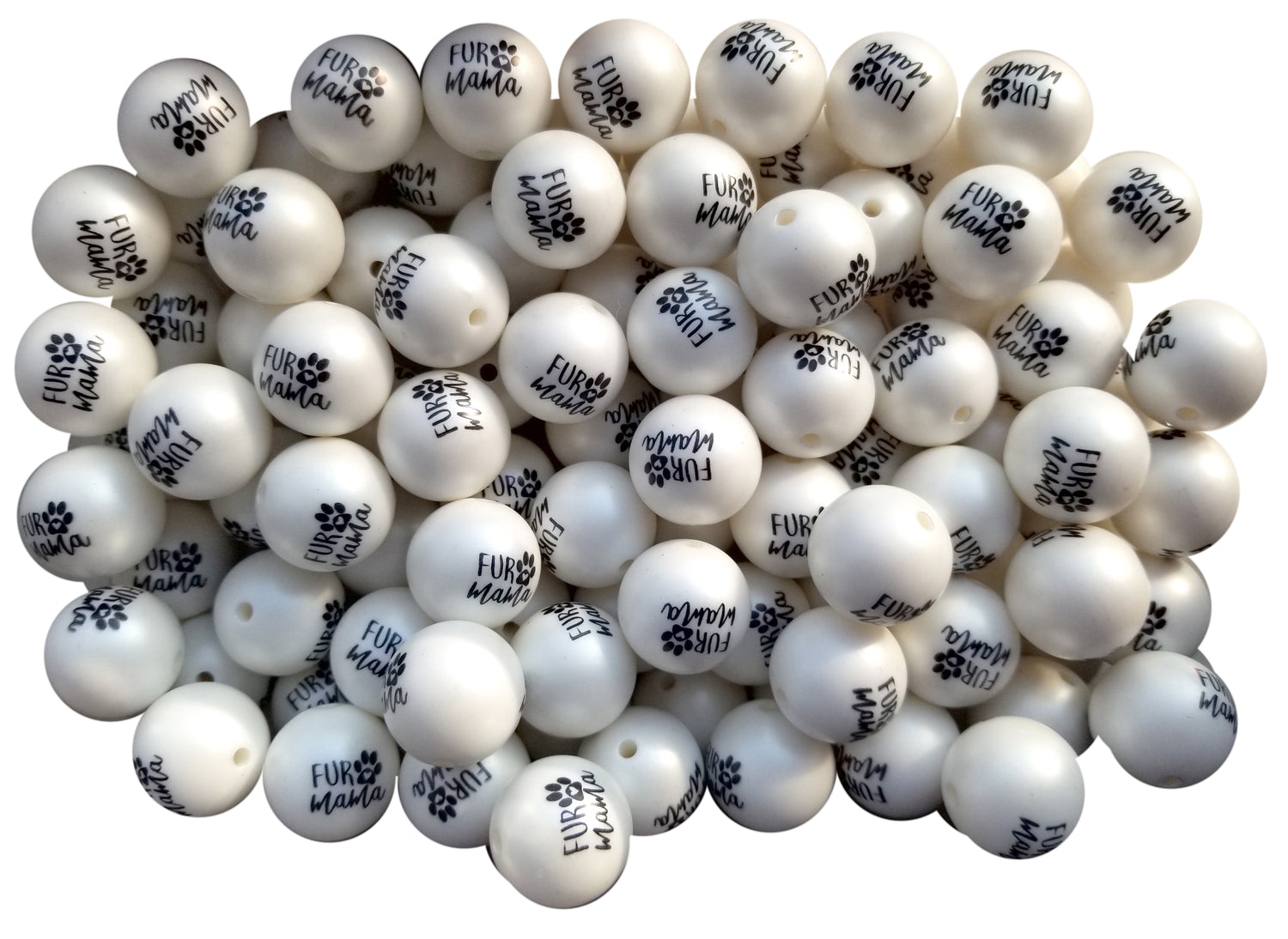 fur mama 20mm printed bubblegum beads
