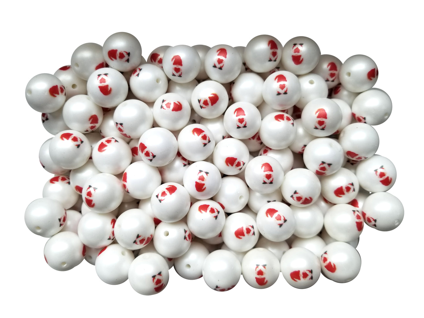 gnome holding heart custom printed 20mm bubblegum beads