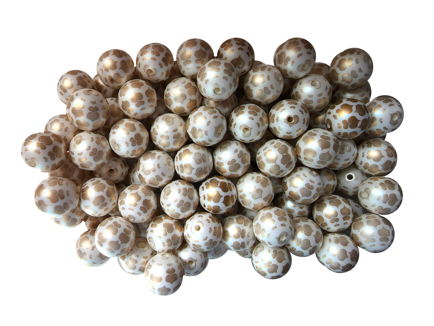 gold cascading hearts 20mm printed wholesale bubblegum beads