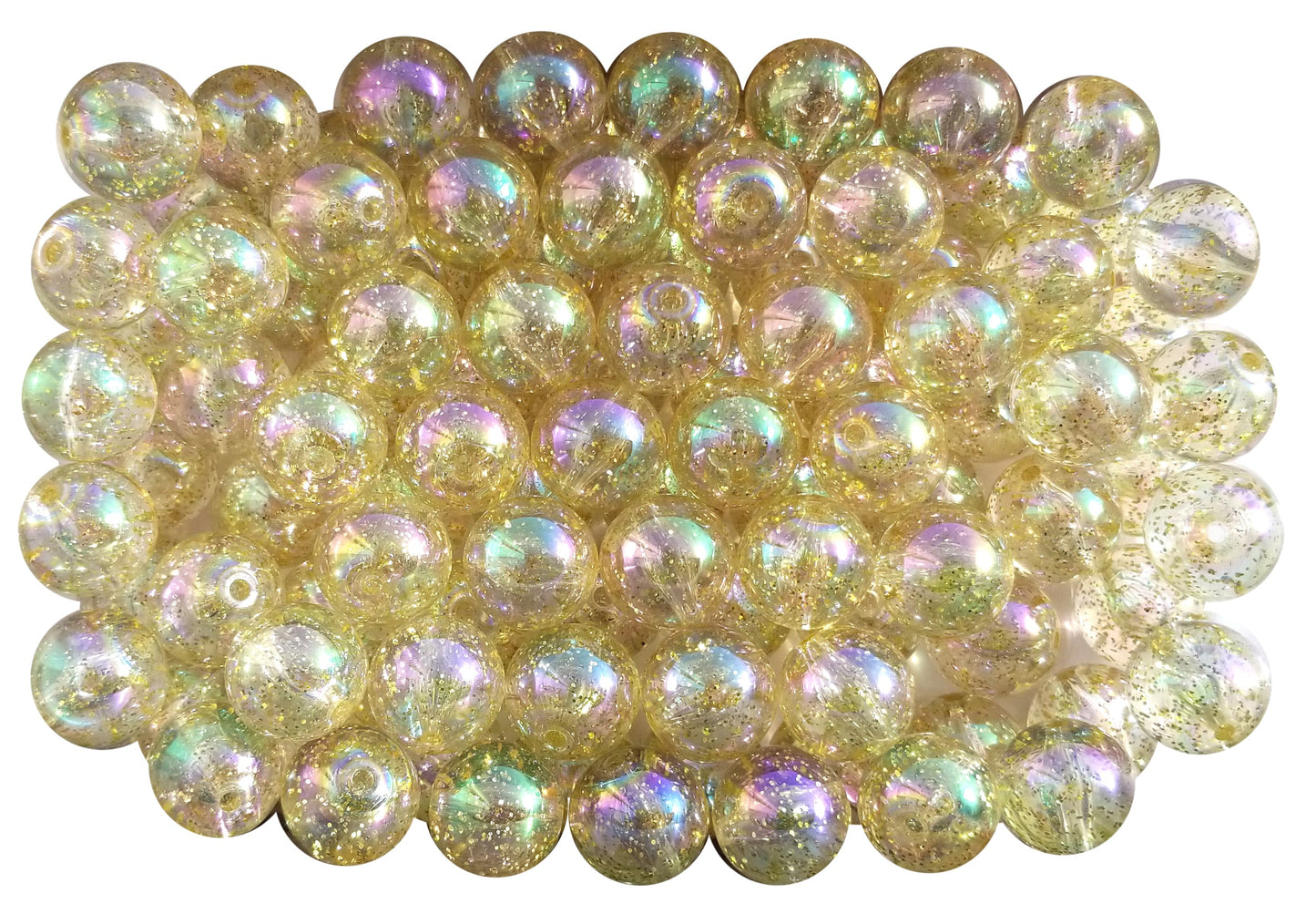 gold glitter bubble 20mm bubblegum beads