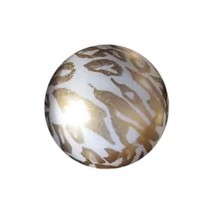 gold leopard print 20mm printed bubblegum beads