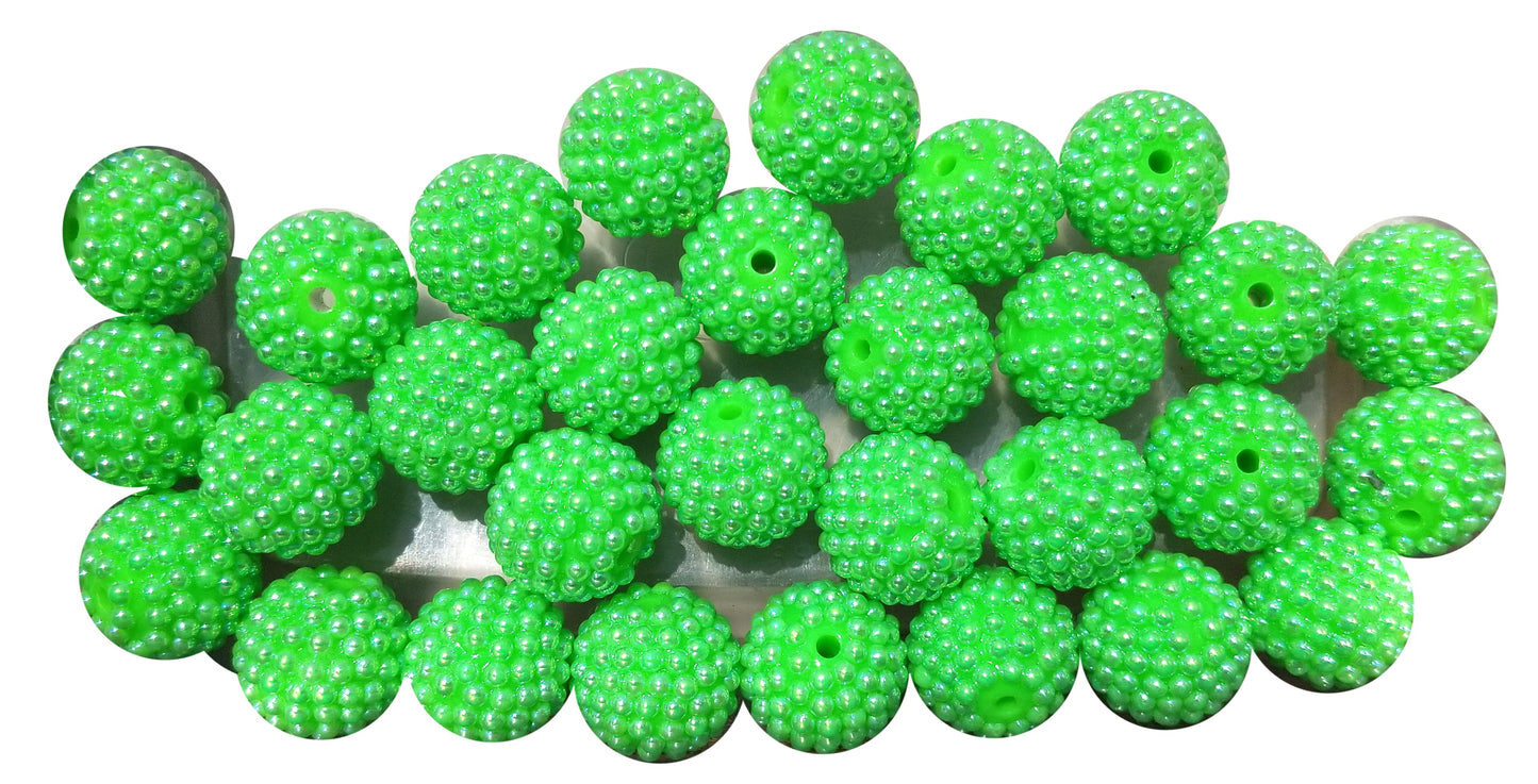 green berry 20mm bubblegum beads
