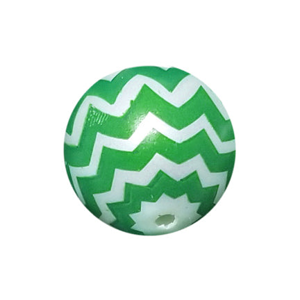 green chevron 20mm bubblegum beads