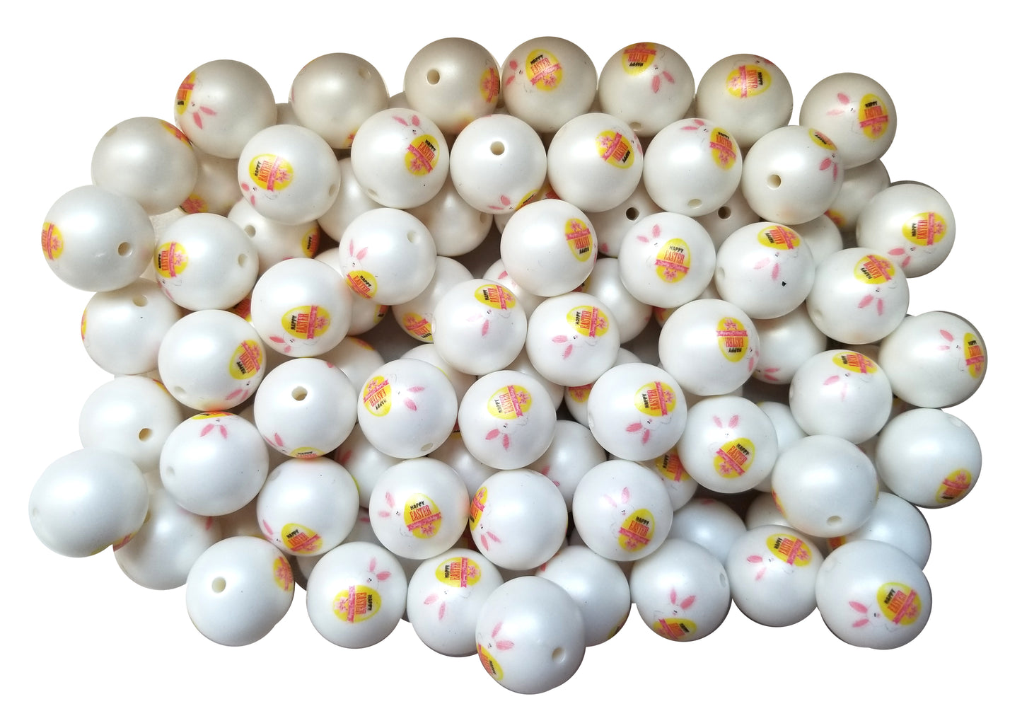 happy easter egg 20mm printed bubblegum beads