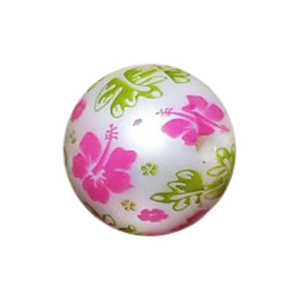 hibiscus flowers 20mm printed bubblegum beads