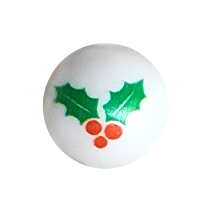 holly berries 20mm printed bubblegum beads