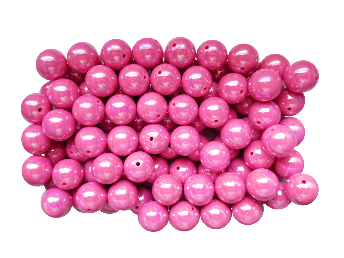 hot pink AB 20mm bubblegum beads