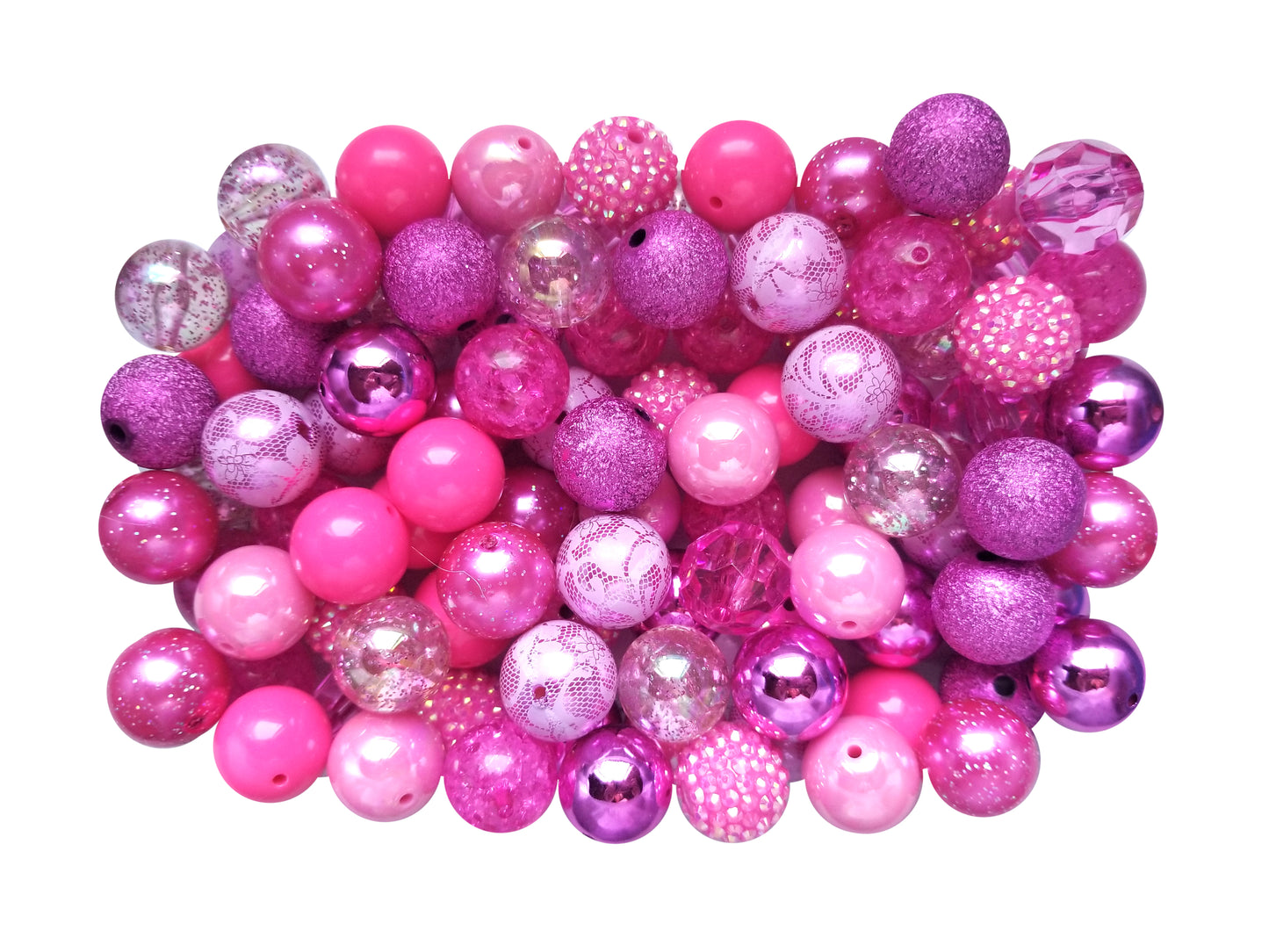 bubblegum bead starter kit mixed colors 20mm bubblegum beads