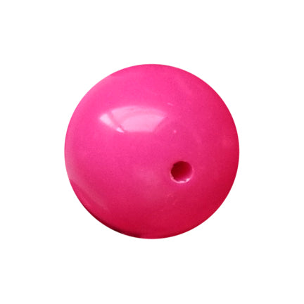 hot pink plain 20mm bubblegum beads