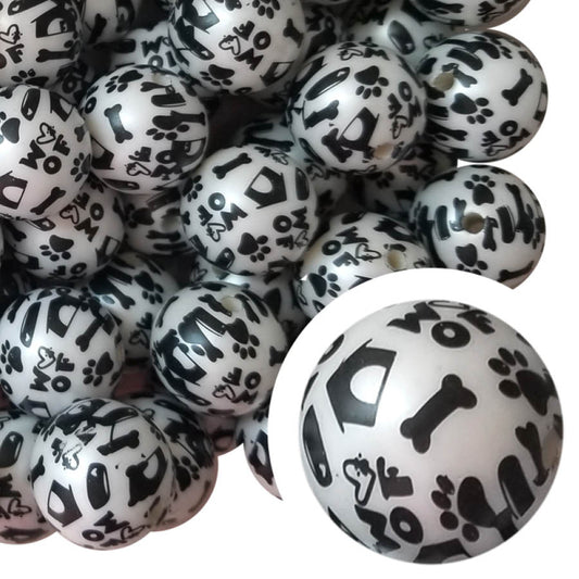 in the dog house 20mm printed bubblegum beads