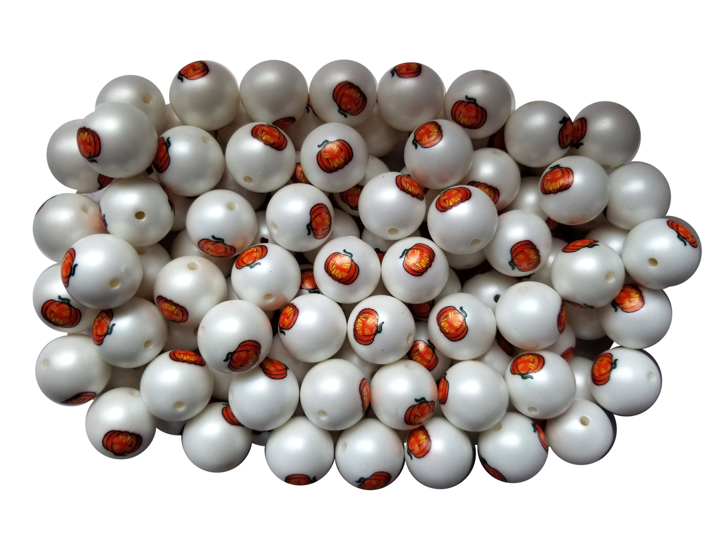 jack-o-lantern pumpkin 20mm printed wholesale bubblegum beads