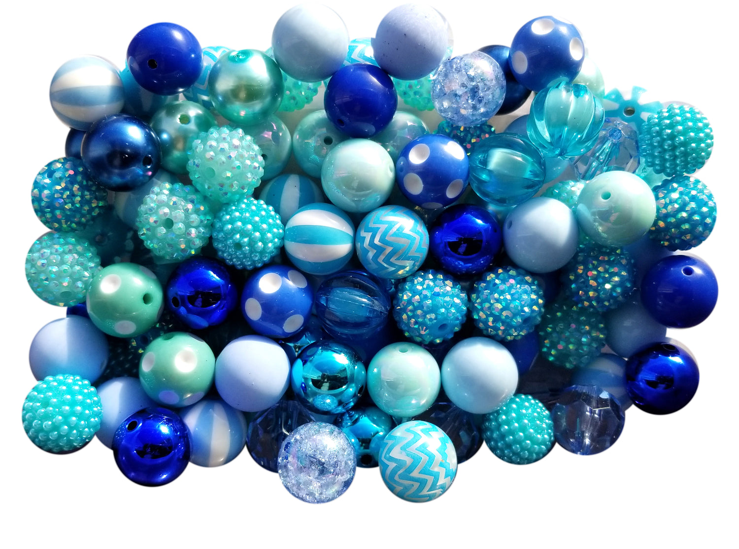 just blues mixed 20mm bubblegum beads