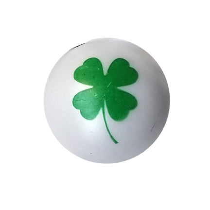 large 4 leaf clover 20mm printed bubblegum beads