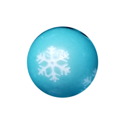 blue large snowflake 20mm printed bubblegum beads