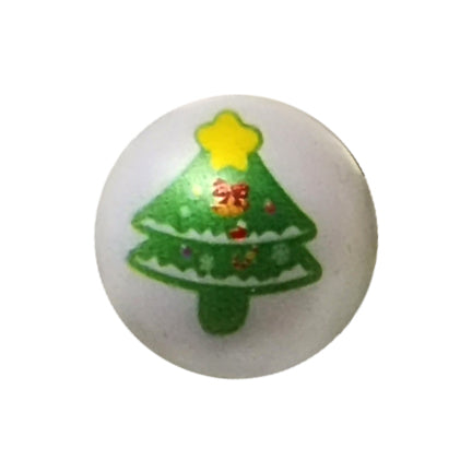 large christmas tree 20mm printed bubblegum beads