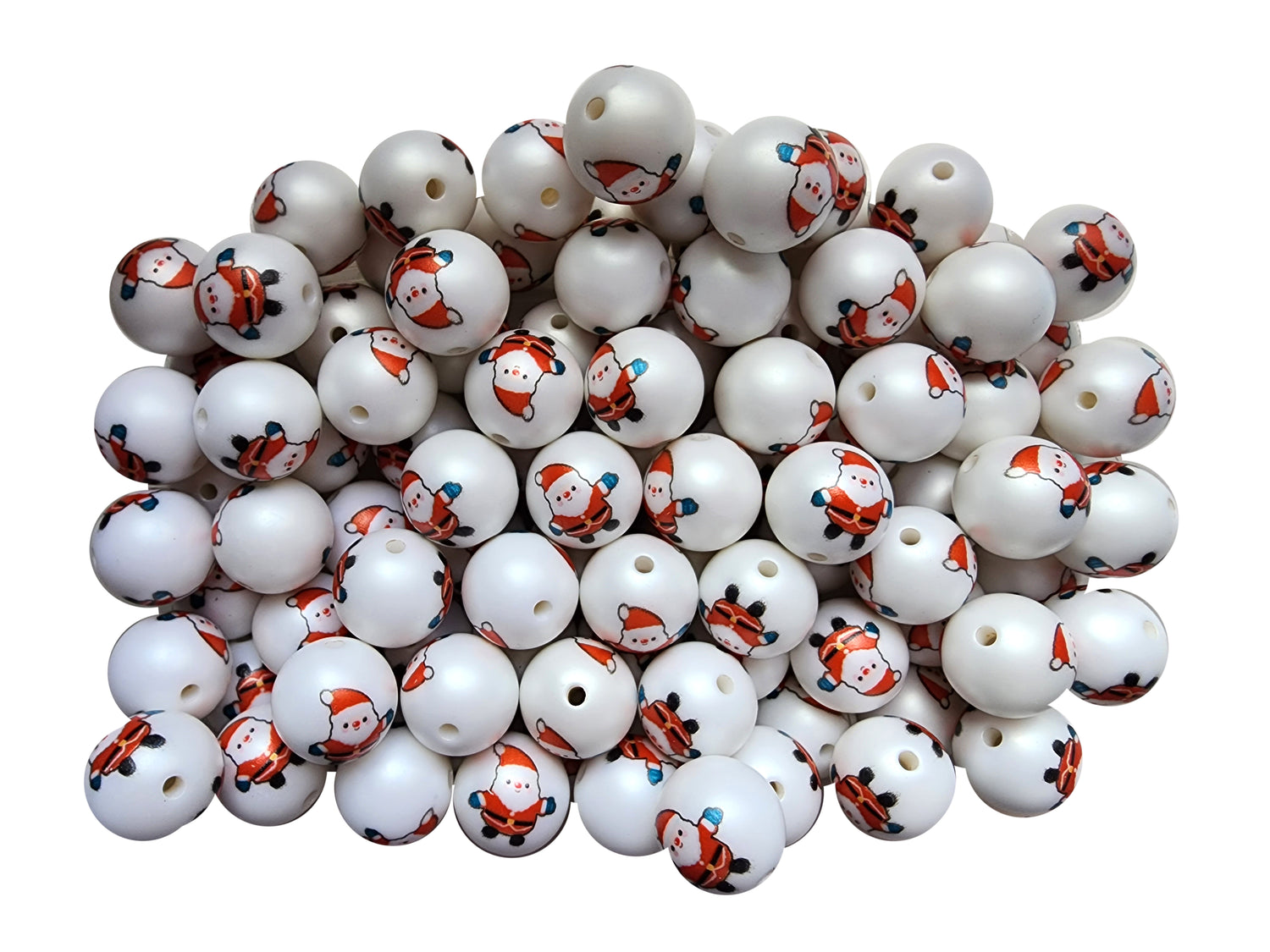 large santa 20mm printed bubblegum beads