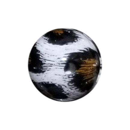 leopard fur print 20mm printed bubblegum beads