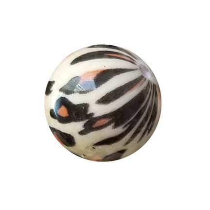 leopard print 20mm printed bubblegum beads